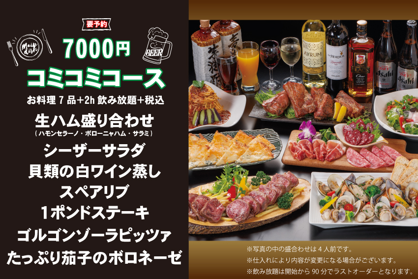 7000円コミコミコース